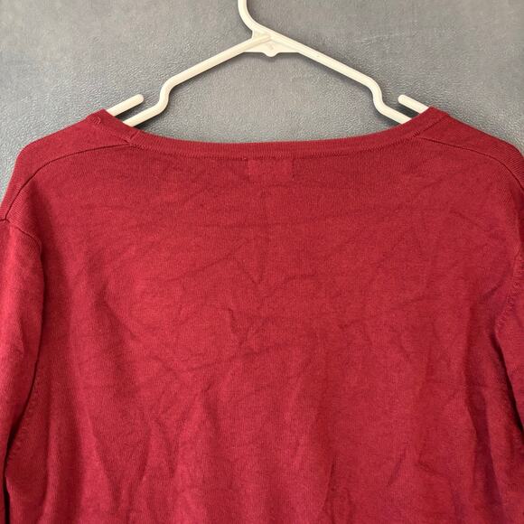 Cielo Burgundy Button Front Cardigan Sweater Plus Size 1XL Minimalist Cottage - Picture 8 of 9